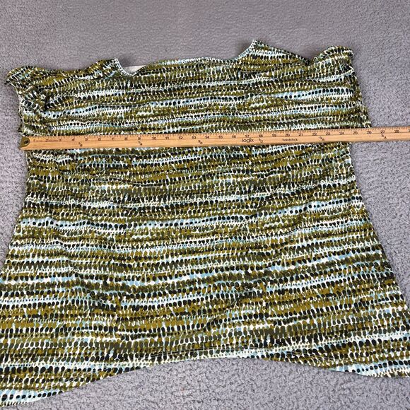 J. Jill Perfect Pima Top Womens XL Green Blue Short Sleeve Scoop Neck Cotton - Picture 9 of 10